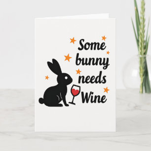 Carte de vœux de boisson de lapin heureux