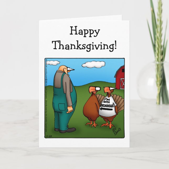 Carte de voeux de Bon thanksgiving amusant (Devant)