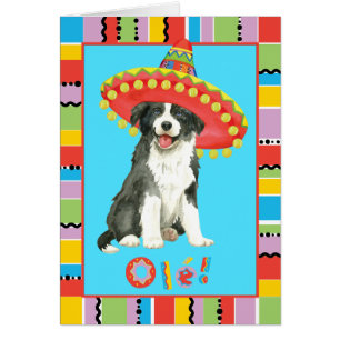 Carte de voeux de border collie de fiesta