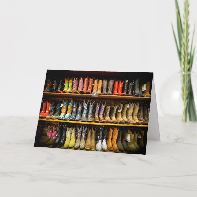 Carte de voeux de bottes de cowboy de Nashville (Devant)