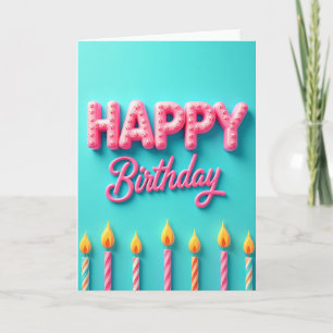Carte de vœux de bougie d'anniversaire