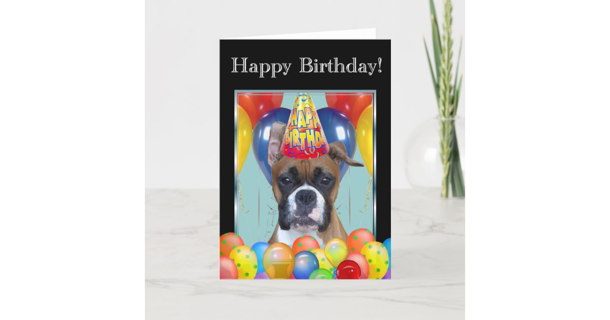 Carte De Voeux De Boxeur De Joyeux Anniversaire Zazzle Fr