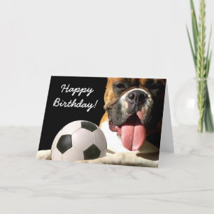 Carte de voeux de boxeur du football de joyeux