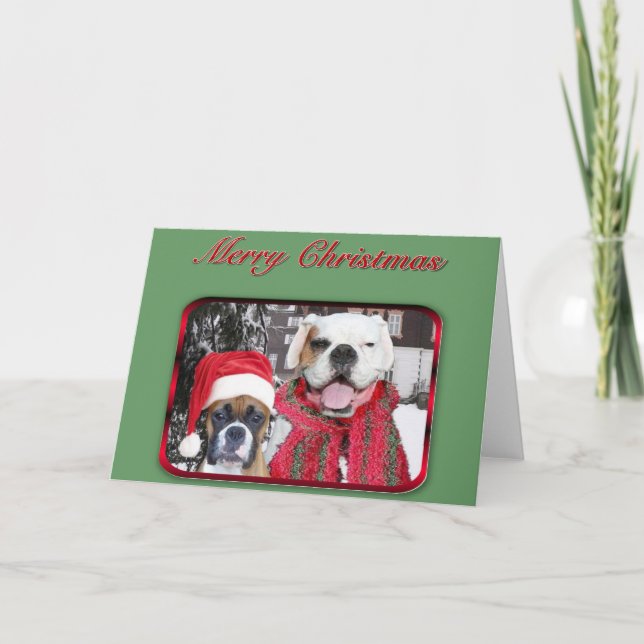 carte de voeux de boxeurs de Joyeux Noël (Devant)