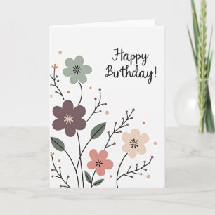 Carte de vœux de calligraphie d'anniversaire