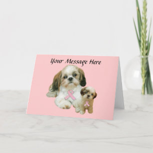 Carte de voeux de cancer du sein de Shih Tzu