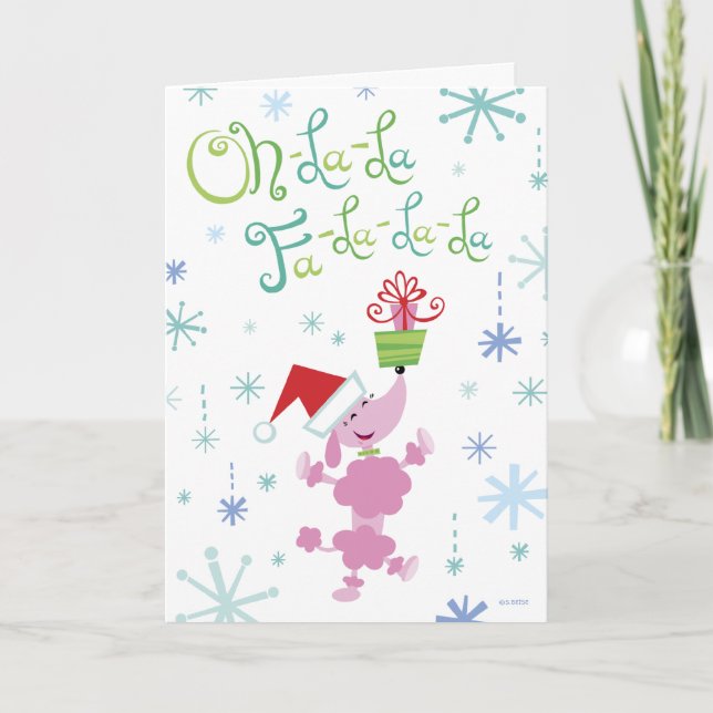 Carte de voeux de caniche de Noël (Devant)