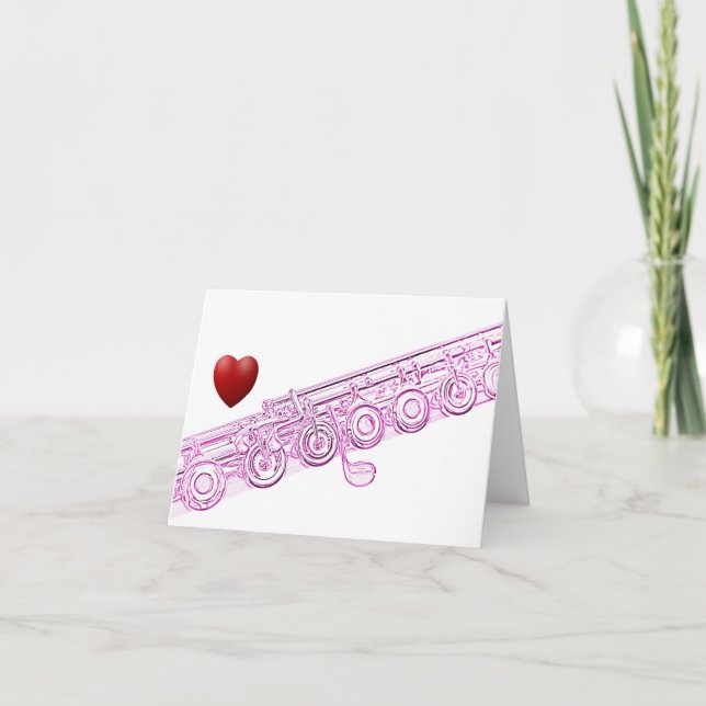 Carte de voeux de cannelure ou de Flutist ou carte (Devant)