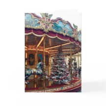 Carte de voeux de carrousel de Noël