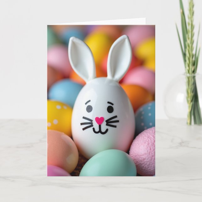 Carte de vœux de célébration d'ami œuf mignon (Devant)