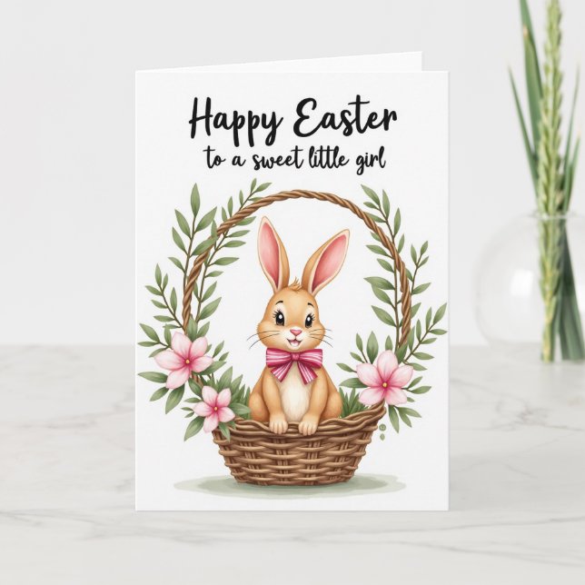Carte de vœux de célébration de lapin dans un pani (Devant)