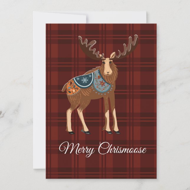 Carte de vœux de cerf de Noël (Devant)