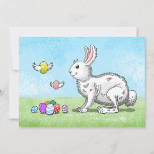 Carte de vœux de chasse aux œufs du lapin de Pâque