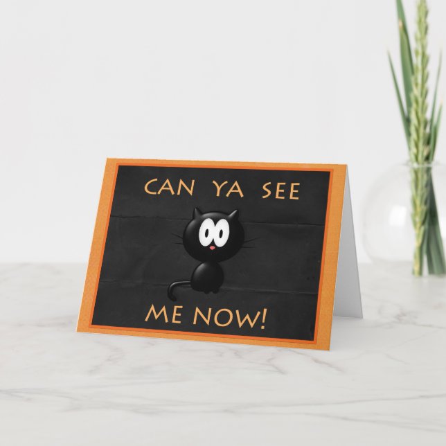 Carte de voeux de chat de Halloween ! (Devant)