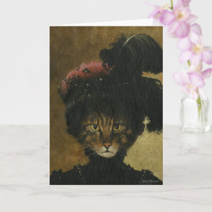 Carte de voeux de chat de la haute société