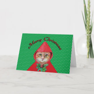 Carte de voeux de chat de Noël