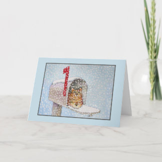 Carte de voeux de chat de Noël de Milou
