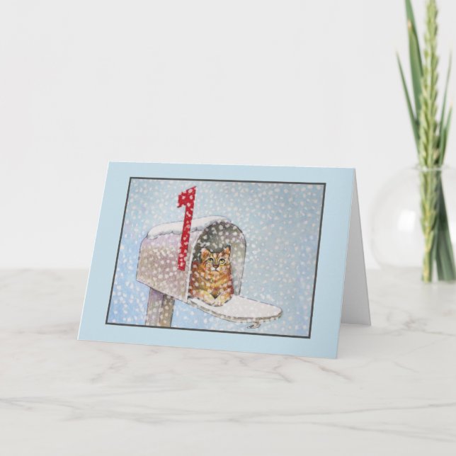 Carte de voeux de chat de Noël de Milou (Devant)