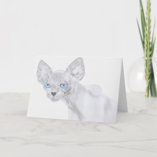 Carte de voeux de chat de Sphynx (Devant)