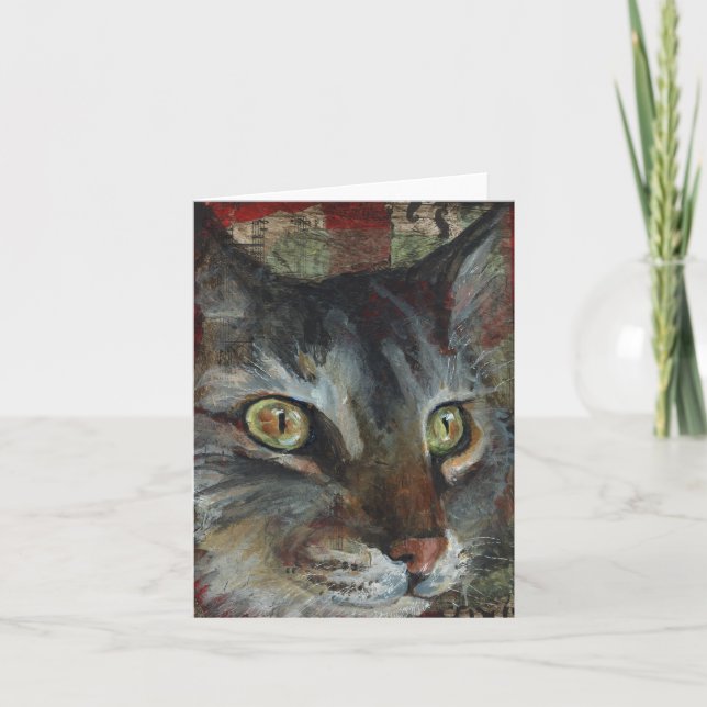 Carte de voeux de chat tigré (Devant)