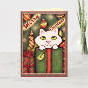 Carte de voeux de chaton de Noël
