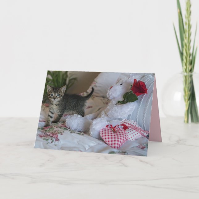 carte de voeux de chaton de valentine (Devant)