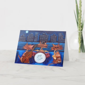 Carte de voeux de chats de jazz