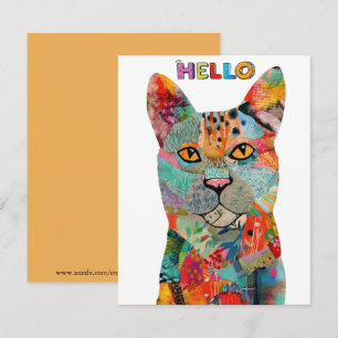 Carte de voeux de chats mignonne et colorée