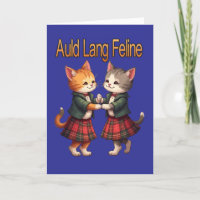 Carte de vœux de chats orange félin dansant Auld L
