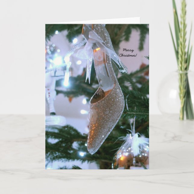 Carte de voeux de chaussure de Noël (Devant)