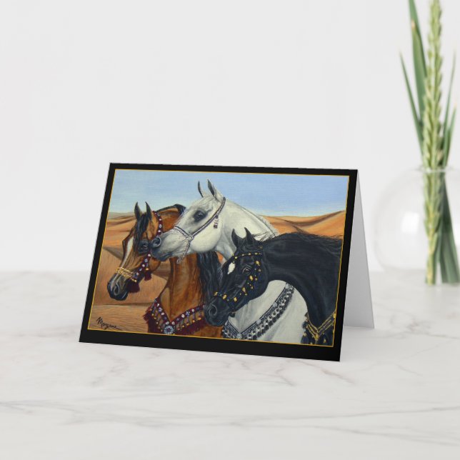 Carte de voeux de chevaux des Rois Arabian de (Devant)