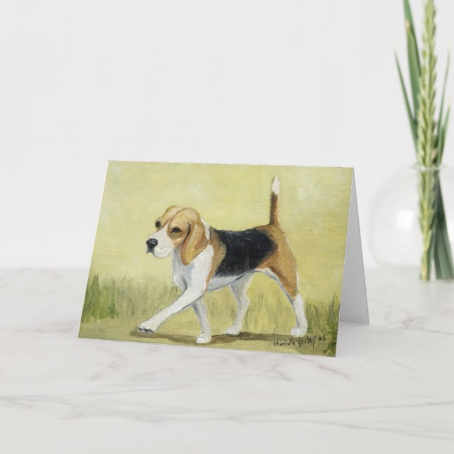 Carte de voeux de Chien Art "The Beagle Strut" (Devant)