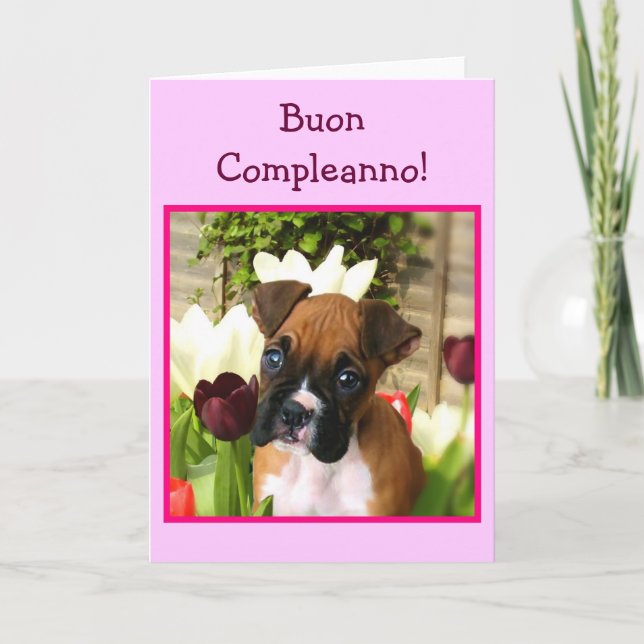 Carte de voeux de chien de boxeur de joyeux (Devant)