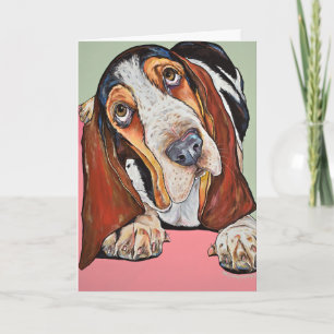 Carte de voeux de chien de chasse de basset-hound