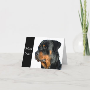 Carte de voeux de chien Miss You Rottweiler - Vers