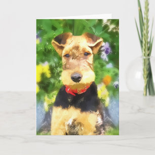 Carte de voeux de chiot d'Airedale Terrier
