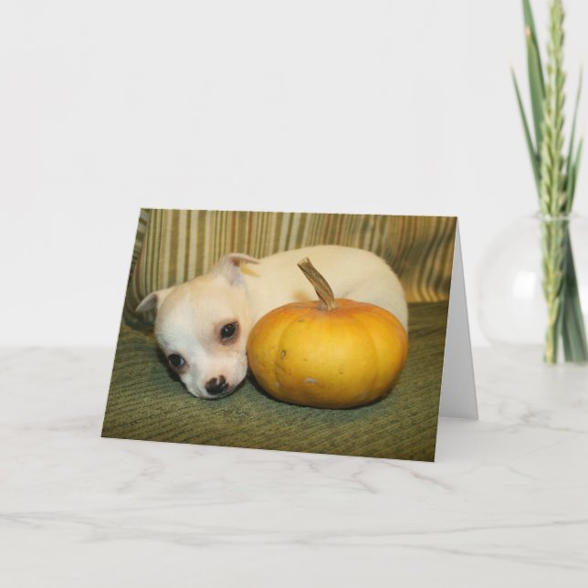 Carte de voeux de chiot de Halloween (Devant)