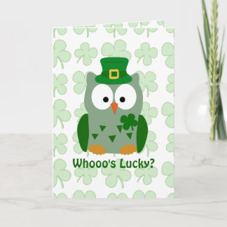 Carte de voeux de chouette épervière de St Patrick