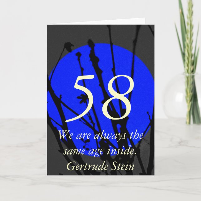 Carte de vœux de citation d'anniversaire 58 ans (Devant)