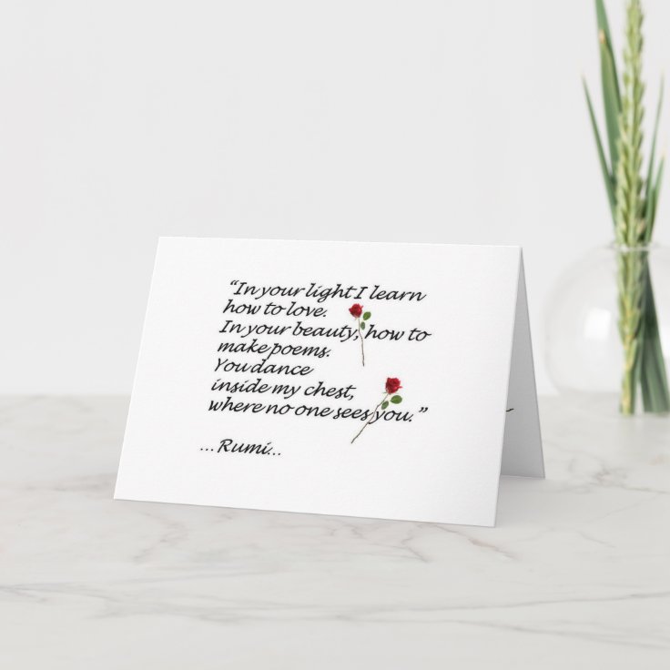 Carte De Voeux De Citation De Coeur De Rumi Zazzle Fr