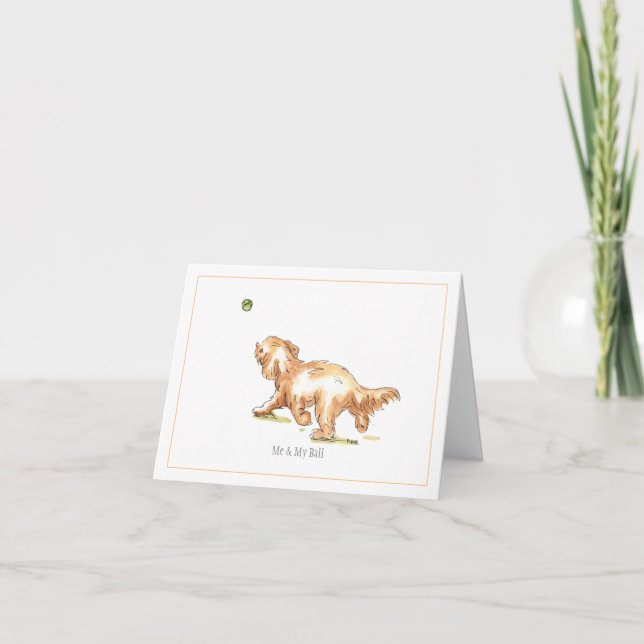 Carte de voeux de Cockapoo "moi et de ma boule" (Devant)
