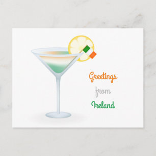 Carte de vœux de cocktail de salutations d'Irlande
