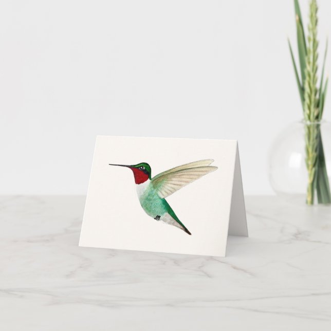 Carte de voeux de colibri à gorge rubis (Devant)