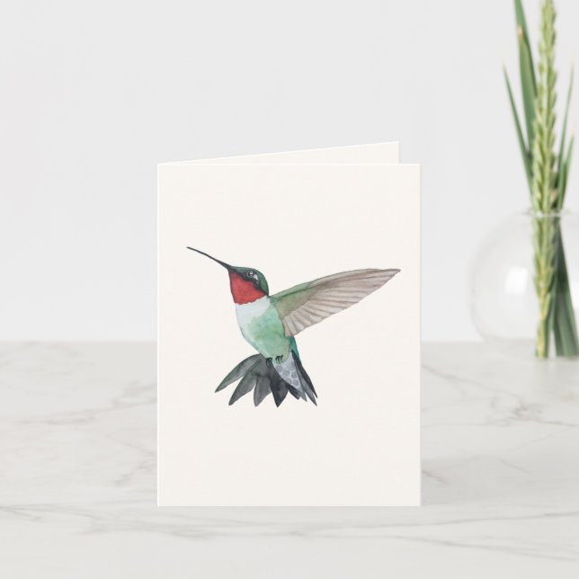 Carte de voeux de colibri à gorge rubis (Devant)