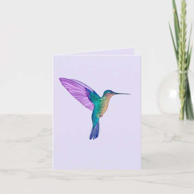 Carte de voeux de colibri brillant à la poitrine b (Devant)