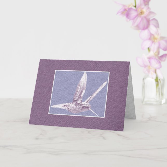 Carte de voeux de colibri Violet (Orchidée)