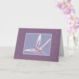 Carte de voeux de colibri Violet