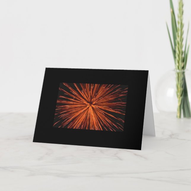 Carte de voeux de concepteur de feux d'artifice (Devant)