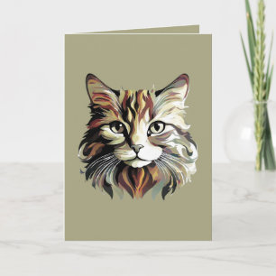 Carte de vœux de conception d'art de chat