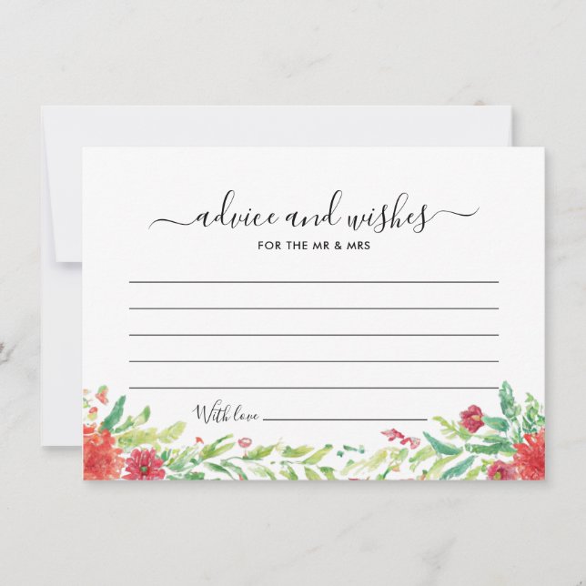 Carte de vœux de conseils pour invités de mariage  (Devant)